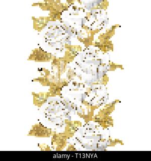 Vektor Blume Grenze. Realistische Rose, 3 Abbildung d. Stock Vektor