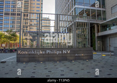 Reklametafeln Koninklijke Philips NV in Amsterdam Die Niederlande 2018 Stockfoto