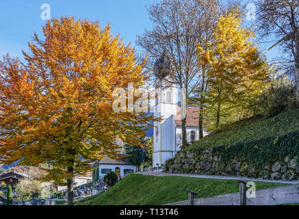 Deutschland, Bayern, Garmisch-Partenkirchen, Grainau, die Pfarrkirche St. Johannes der Täufer Stockfoto