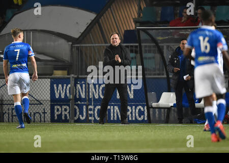 DEN BOSCH, 22-03-2019, Stadion De Vliert, Keuken Kampioen Divisie, Den Bosch - Telstar, Saison 2018 / 2019, Telstar Trainer Mike Snoei während des Spiels den Bosch - Telstar 3-4 Stockfoto