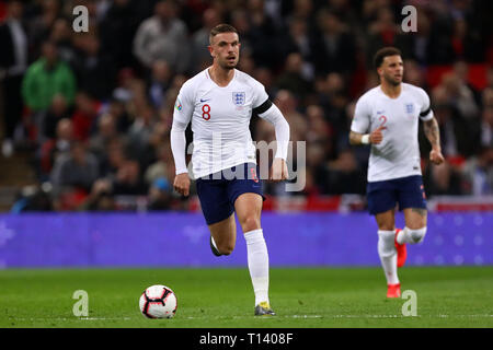 London, Großbritannien. 22 Mär, 2019. Jordan Henderson von England - England v Tschechische Republik, UEFA Euro 2020 Qualifikation - Gruppe A, Wembley Stadion, London - 22. März 2019 Editorial nur mit der Credit: Spieltag Bilder begrenzt/Alamy leben Nachrichten Stockfoto