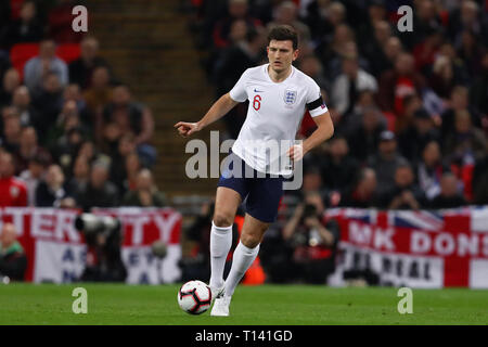 Harry Maguire von England - England v Tschechische Republik, UEFA Euro 2020 Qualifikation - Gruppe A, Wembley Stadion, London - 22. März 2019 Editorial nur verwenden Stockfoto