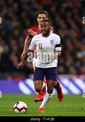 Raheem Sterling von England - England v Tschechische Republik, UEFA Euro 2020 Qualifikation - Gruppe A, Wembley Stadion, London - 22. März 2019 Editorial nur verwenden Stockfoto