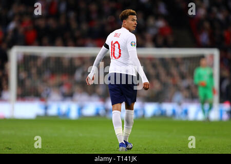 Dele Alli von England - England v Tschechische Republik, UEFA Euro 2020 Qualifikation - Gruppe A, Wembley Stadion, London - 22. März 2019 Editorial nur verwenden Stockfoto