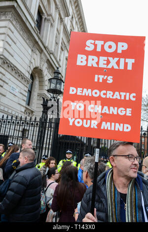 London, England, UK. 23. März 2019. März brexit People's Stimme Protestmarsch © Benjamin John/Alamy Leben Nachrichten. Stockfoto