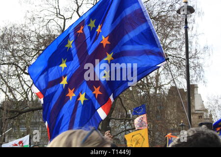 London, UK, 23. März, 2019. Die Demonstranten versammeln sich in Parliament Square für die setzten sie zum Menschen: Abstimmung März gegen Brexit, London, UK. Credit: Helen Garvey/Alamy leben Nachrichten Stockfoto