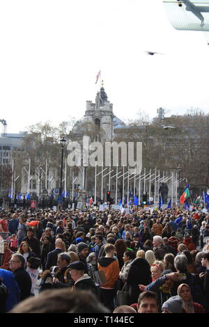 London, UK, 23. März, 2019. Die Demonstranten versammeln sich in Parliament Square für die setzten sie zum Menschen: Abstimmung März gegen Brexit, London, UK. Credit: Helen Garvey/Alamy leben Nachrichten Stockfoto