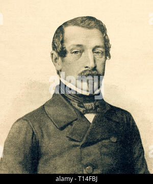 Louis Napoleon Bonaparte. Durch die Lithographie arbeit Lafosse 1848 Jahr. Digital verbesserte Reproduktion von Illustrierter Überblick über das Leben der Menschheit im 19. Jahrhundert, 1901 edition, Marx Verlag, St. Petersburg. Stockfoto