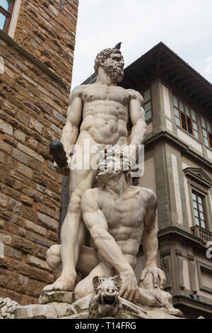 Die Loggia dei Lanzi in Florenz, Italien. Stockfoto