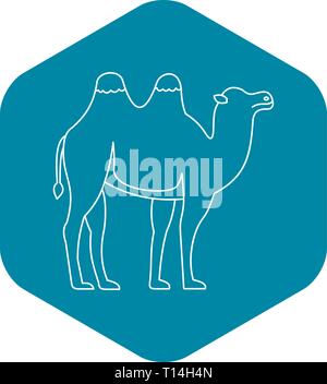 Baktrischen Kamel Symbol, Umriss-Stil Stock Vektor