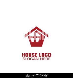 Haus Grafik logo Vorlage, kreativ Immobilien logo, einfachen flachen Design. Stock Vektor