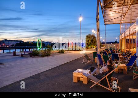 Nantes, Restaurant La Cantine du Voyage Stockfoto