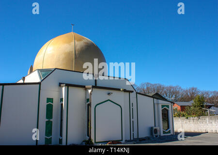 Christchurch, Canterbury, Neuseeland,: Masjid Al Noor: an die Stelle des 15. März 2019 Christchurch Moschee Shootings Stockfoto