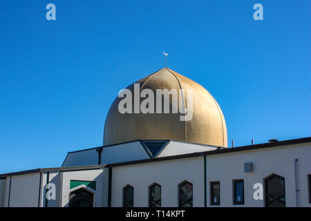 Christchurch, Canterbury, Neuseeland,: Masjid Al Noor: an die Stelle des 15. März 2019 Christchurch Moschee Shootings Stockfoto