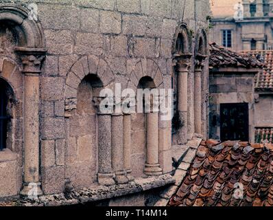 Exterieur - ABSIDES DE LA IGLESIA PRIMITIVA. Lage: CATEDRAL - AUSSEN. SANTIAGO DE COMPOSTELA. Coruña. Spanien. Stockfoto