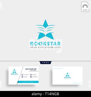 Star buch Bildung Gradient negativ einfaches Logo template Vector Illustration icon-Element isoliert - Vektor Datei Stock Vektor