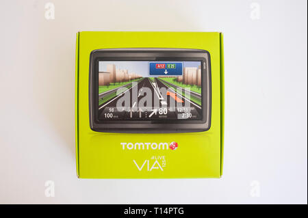 Produkt Aufnahmen von einem alten Tom Tom Navi Stockfoto