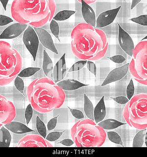 Aquarell nahtlose Muster mit Blumen Stockfoto