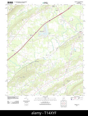 USGS TOPO Karte Alabama AL Ashville 20111206 TM Stockfoto