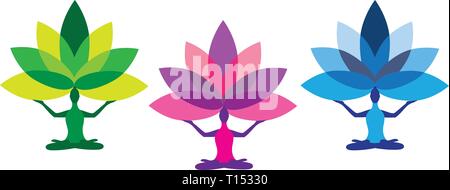 Lotus Yoga logo Stock Vektor