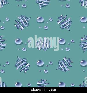 Meer Tier Wasser nahtlose Muster, butterfly Fisch. Tropische Unterwasserwelt aquatische Lebewesen. Wasser tropfen Fisch 10 eps Stock Vektor