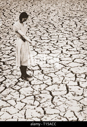 Nach einem trockenen Sommer 1933, das Herz Welle von Juni und Juli, im folgenden Jahr führte zu einem wassermangel als Reservoirs ausgetrocknet, wie in Tring, Hertfordshire, England. Stockfoto