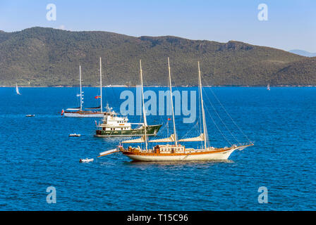 Bodrum, Türkei, 20. Mai 2010: Segelboote im Marina Stockfoto