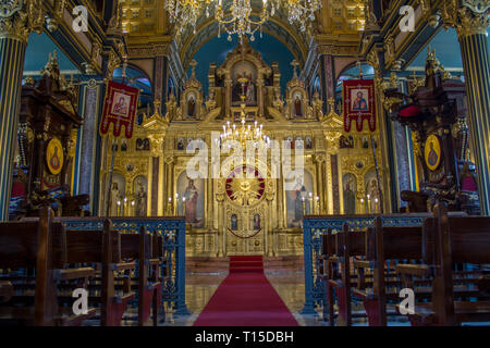 Balat, Istanbul/Türkei - am 24. September 2018: die Bulgarische Kirche Innenansicht Stockfoto