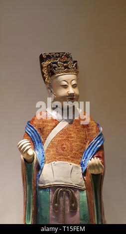 Chinesische Skulptur in der freien Frau Hebel Art Gallery am Modell Dorf Port Sunlight in der Nähe von Liverpool, von William Hesketh Hebel erstellt Stockfoto