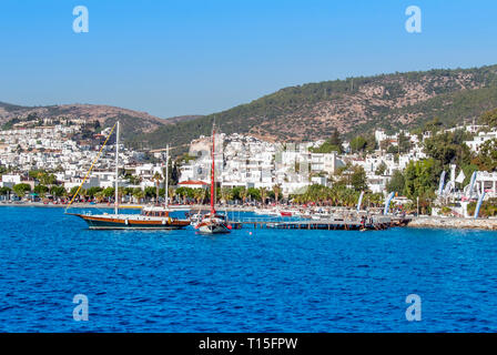 Bodrum, Türkei, 23. Oktober 2010: Bodrum Cup Rennen, Gulet Holz- Segelboote Stockfoto