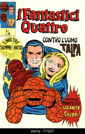 Italien - 1971: Die erste Ausgabe des Comic Marvel Bücher, Deckel des Fantastischen 4, i Fantastici Quattro Stockfoto