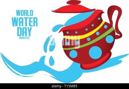 Wasser sparen. Weltwassertag Konzept. Vector Illustration. Stock Vektor