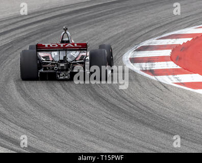 Austin, Texas, USA. 23 Mär, 2019. GRAHAM RAHAL (15) von den Vereinigten Staaten durch die dreht sich während der Praxis geht für die INDYCAR Klassiker am Stromkreis des Americas in Austin, Texas. (Bild: © Walter G Arce Sr Asp Inc/ASP) Stockfoto