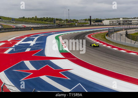 Austin, Texas, USA. 23 Mär, 2019. SIMON PAGENAUD (22) von Frankreich geht durch die Drehungen während der Praxis für die INDYCAR Klassiker am Stromkreis des Americas in Austin, Texas. (Bild: © Walter G Arce Sr Asp Inc/ASP) Stockfoto