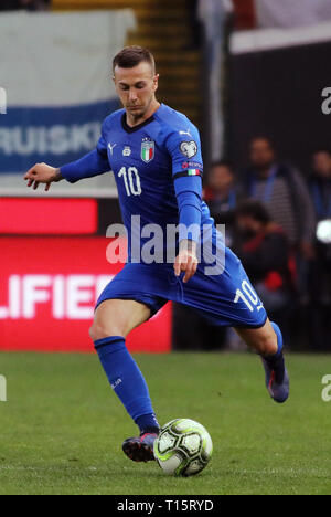 Udine, Italien. 23. Mär 2019. Foto LaPresse/Andrea Bressanutti 23.03.2019 Udine (Italia) Sport Calcio Italia vs. Finlandia - Europäische Qualifier - Stadio" Dacia Arena" Nella Foto: LaPresse bernardeschi Foto/Andrea Bressanutti März 23, 2019 Udine (Italien) Sport Fussball Italien gegen Finnland - Europäische Qualifier - "Dacia Arena" Stadion der Pic: bernardeschi Credit: LaPresse/Alamy leben Nachrichten Stockfoto