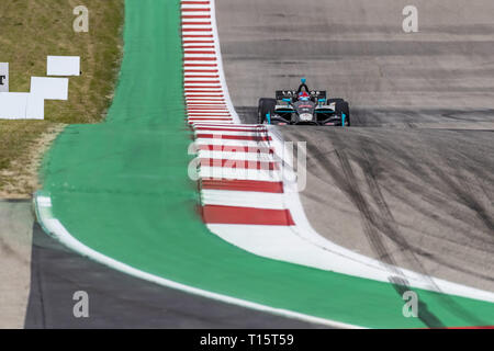 Austin, Texas, USA. 23 Mär, 2019. COLTON HERTA (R) (88) der Vereinigten Staaten durch die dreht sich während der Praxis geht für die INDYCAR Klassiker am Stromkreis des Americas in Austin, Texas. (Bild: © Walter G Arce Sr Asp Inc/ASP) Stockfoto