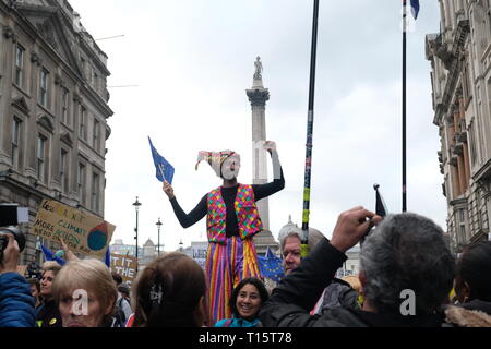 London, Großbritannien. 23. Mär 2019. Großbritannien Hunderte von Tausenden besucht Abstimmung März in Central London fordern eine zweite referandum auf endgültige Einigung Credit: Emin Ozkan/Alamy leben Nachrichten Stockfoto