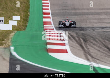 Austin, Texas, USA. 23 Mär, 2019. Wird die Stromversorgung (12) von Australien geht durch die Drehungen während der Praxis für die INDYCAR Klassiker am Stromkreis des Americas in Austin, Texas. (Bild: © Walter G Arce Sr Asp Inc/ASP) Stockfoto