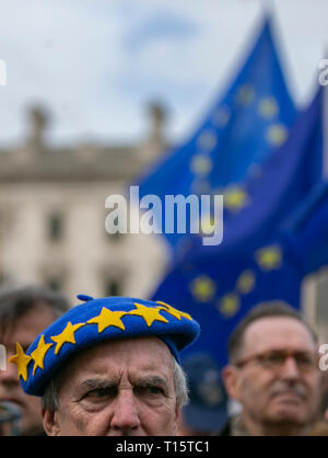 London, Großbritannien. 23 Mär, 2019. Demonstranten protestieren während der "Legen Sie die Leute 'März in London, Großbritannien, am 23. März 2019. Hunderte Tausende von Leuten am Samstag marschierten durch die Innenstadt von London zu einem weiteren Referendum über Brexit als das Land durch die Brexit Sackgasse wieder gefangen ist. Credit: Han Yan/Xinhua/Alamy leben Nachrichten Stockfoto