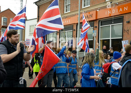 Nottingham, UK. 23 Mär, 2019. Verlassen bedeutet marchers verlassen, in Beeston, Nottingham Credit: Chris Whiteman/Alamy leben Nachrichten Stockfoto