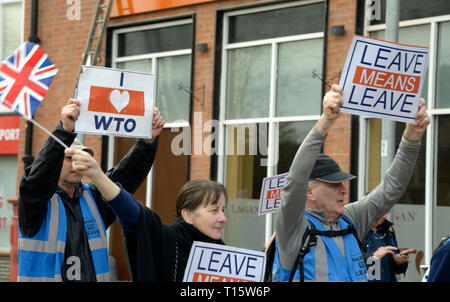 Nottingham, UK. 23 Mär, 2019. Verlassen bedeutet marchers verlassen, in Beeston, Nottingham Credit: Chris Whiteman/Alamy leben Nachrichten Stockfoto