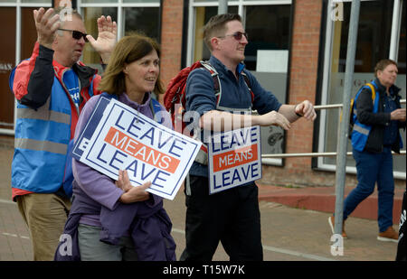 Nottingham, UK. 23 Mär, 2019. Verlassen bedeutet marchers verlassen, in Beeston, Nottingham Credit: Chris Whiteman/Alamy leben Nachrichten Stockfoto