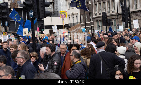 London, Großbritannien. 23 Mär, 2019. Über 1 Millionen Menschen kamen heute nach London eine weitere Abstimmung über Brexit zu verlangen. Fotografie von Ghene Snowdon Credit: Ghene Snowdon/Alamy leben Nachrichten Stockfoto