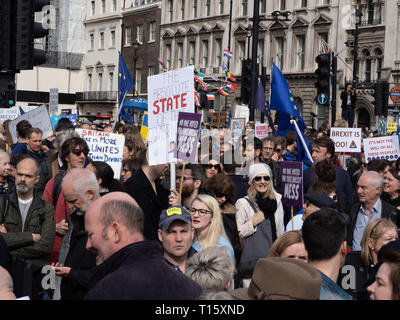 London, Großbritannien. 23 Mär, 2019. Über 1 Millionen Menschen kamen heute nach London eine weitere Abstimmung über Brexit zu verlangen. Fotografie von Ghene Snowdon Credit: Ghene Snowdon/Alamy leben Nachrichten Stockfoto