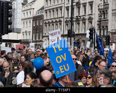 London, Großbritannien. 23 Mär, 2019. Über 1 Millionen Menschen kamen heute nach London eine weitere Abstimmung über Brexit zu verlangen. Fotografie von Ghene Snowdon Credit: Ghene Snowdon/Alamy leben Nachrichten Stockfoto
