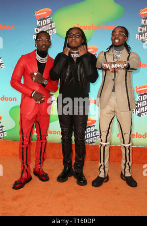 Los Angeles, Ca, USA. 23 Mär, 2019. 2019 Migos am Nickelodeon Kids' Choice Awards am Galen Center am 23. März 2019 in Los Angeles, Kalifornien. Credit: Faye Sadou/Medien Punch/Alamy leben Nachrichten Stockfoto