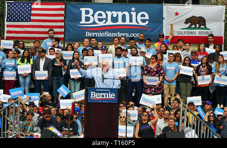 24. März 2019, Los Angeles, Senator Bernie Sanders companging in Los Angeles. Stockfoto