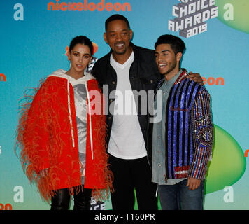 Los Angeles, USA. 23 Mär, 2019. Naomi Scott, Will Smith, Mena Massoud besucht das Nickelodeon Kids' Choice Awards 2019 bei Galen Center am 23. März 2019 in Los Angeles, Kalifornien. Foto: Absturz bei imageSPACE/MediaPunch Credit: MediaPunch Inc/Alamy leben Nachrichten Stockfoto