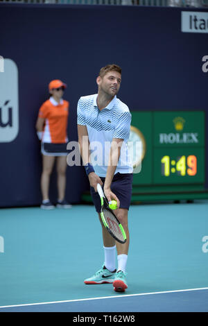 Miami, USA. 23 Mär, 2019. Filip Krajinovic Tag 6 der Miami geöffneten dargestellt von itaú im Hard Rock Stadion am Samstag, am 23. März 2019 in Miami Gardens, Florida Personen: Filip Krajinovic Credit: Stürme Media Group/Alamy leben Nachrichten Stockfoto