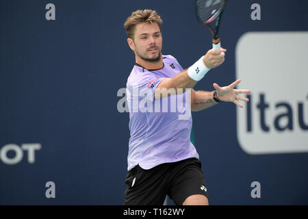 Miami, USA. 23 Mär, 2019. Stan Wawrinka Tag 6 der Miami geöffneten dargestellt von itaú im Hard Rock Stadion am Samstag, am 23. März 2019 in Miami Gardens, Florida Personen: Stan Wawrinka Credit: Stürme Media Group/Alamy leben Nachrichten Stockfoto